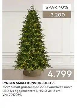 Skeidar LYNGEN SMALT KUNSTIG JULETRE tilbud