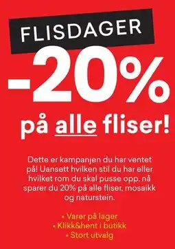 Right Price Tiles 20% på alle fliser! tilbud