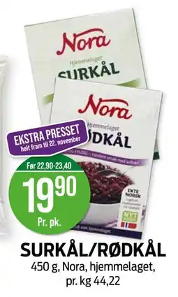 Kiwi SURKÅL/RØDKÅL tilbud