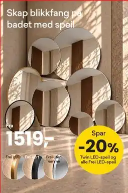 Right Price Tiles Twin LED-speil og alle Frei LED-speil tilbud