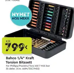 Mekk Bahco 1/4" Kraft Torsion Bitssett tilbud