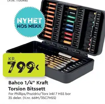 Bahco 1/4" Kraft Torsion Bitssett
