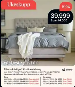 Møbelringen Svane Athena Intelligel Kontinentalseng tilbud