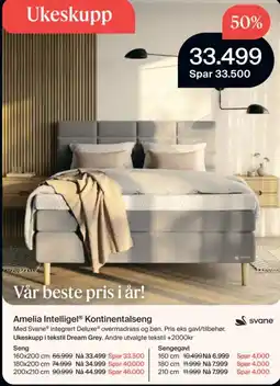 Møbelringen Svane Amelia Intelligel Kontinentalseng tilbud