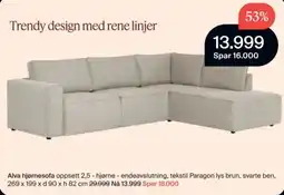 Møbelringen Alva hjørnesofa tilbud