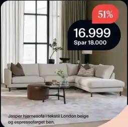 Møbelringen Jasper hjørnesofa tilbud