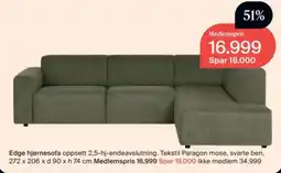 Møbelringen Edge hjørnesofa tilbud
