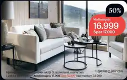 Møbelringen Hjellegjerde Ahne 3,5-seter tekstil Guard natural, svarte ben tilbud