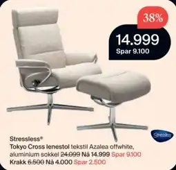 Møbelringen Stressless Tokyo Cross lenestol tek stil Azalea offwhite tilbud