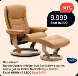 Møbelringen Stressless Nordic Classic hvilestol hud Batick new caramel tilbud