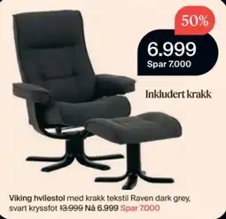 Møbelringen Viking hvilestol med krakk tilbud