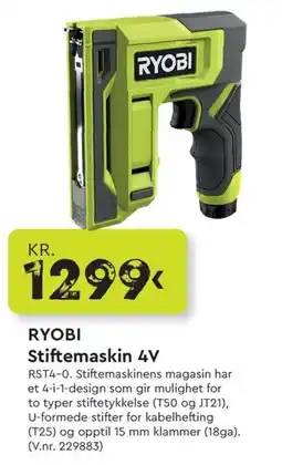 Mekk Ryobi Stiftemaskin 4V tilbud