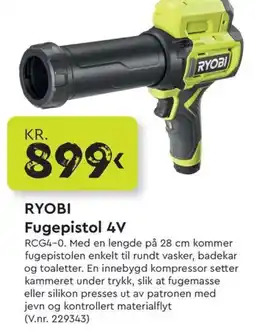 Mekk Ryobi fugepistol 4v tilbud