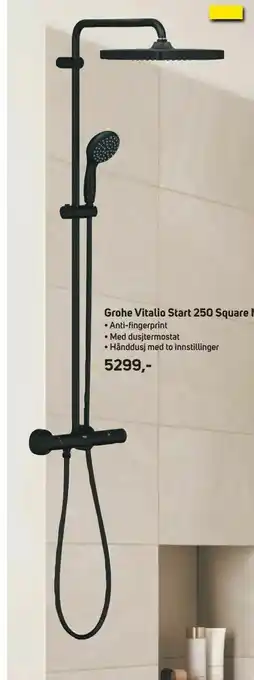 Megaflis Grohe Vitalio Start 250 Square Matt Sort tilbud