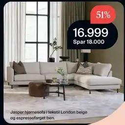 Møbelringen Jasper hjørnesofa tilbud
