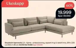 Møbelringen Stockholm hjørnesofa tilbud