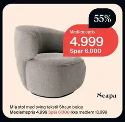 Møbelringen Mia stol tilbud