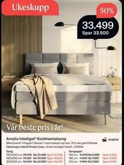 Møbelringen Amelia Intelligel Kontinentalseng tilbud