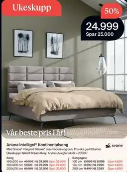 Møbelringen Ariana Intelligel Kontinentalseng tilbud