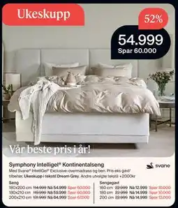 Møbelringen Symphony Intelligel Kontinentalseng tilbud