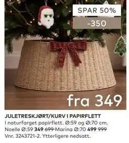 Skeidar JULETRESKJØRT/KURV I PAPIRFLETT tilbud