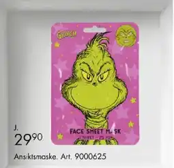Sparkjøp Grinch Face Sheet Mask tilbud