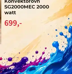 Montér Konvektorovn SG2000MEC 2000 watt tilbud