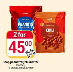 Coop Extra Coop peanøtter/chilinøtter tilbud