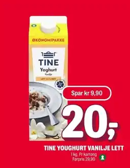 Coop Extra Tine youghurt vanilje lett tilbud