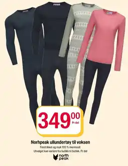Coop Extra Norhpeak ullundertøy til voksen tilbud