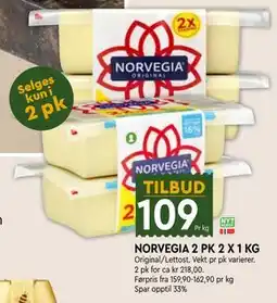 Coop Mega NORVEGIA 2 PK 2 X 1 KG tilbud