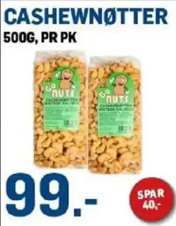 Price Lagerbutikk Go nuts cashewnøtter tilbud