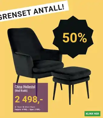 A-Møbler Chisa hvilestol tilbud