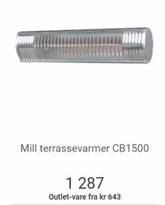 Elkjøp Mill terrassevarmer CB1500 tilbud