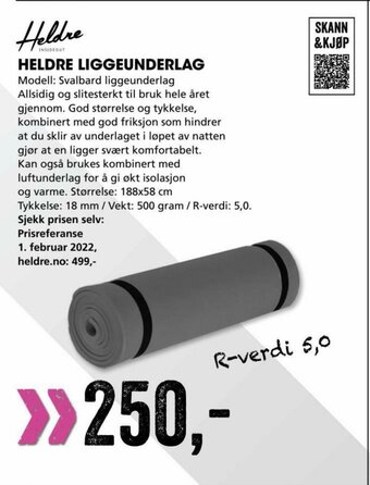 Sport Outlet Heldre Liggeunderlag tilbud