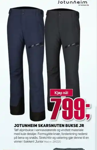 Sport 1 Jotunheim Skarsnuten Bukse Jr tilbud