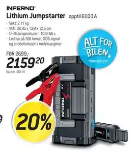 Thansen INFERNO Lithium Jumpstarter tilbud