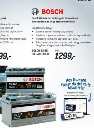 BOSCH S3-S5 BILBATTERIER