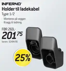 Thansen Inferno holder til ladekabel type 1/2 tilbud