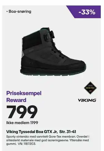 XXL Sport Viking Tyssedal Boa GTX Jr, Str. 31-41 tilbud