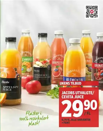Meny Jacobs utvalgte/ cevita juice tilbud