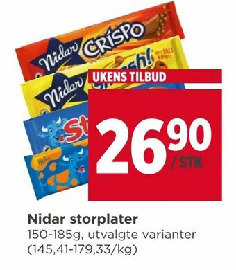 Meny Nidar storplater tilbud