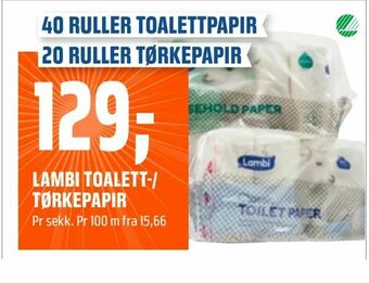 Coop Obs LAMBI TOALETT-/ TØRKEPAPIR tilbud
