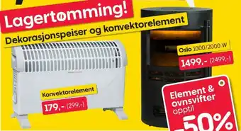 Rusta Dekorasjonspeiser og konvektorelement tilbud