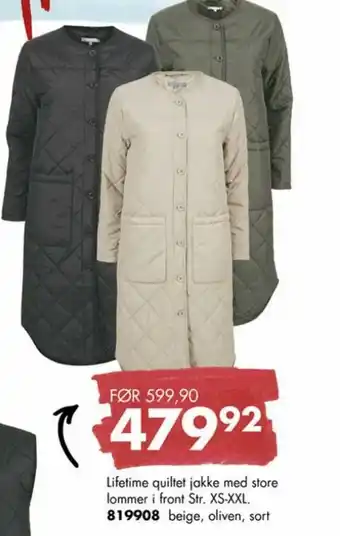 Sparkjøp Lifetime quiltet jakke med store tilbud