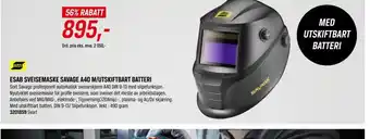 Tools Esab Sveisemaske Savage A40 M/Utskiftbart Batteri tilbud