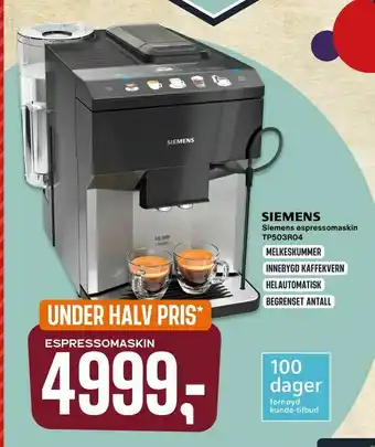 Skousen Siemens espressomaskin TP503R04 tilbud