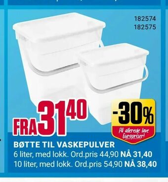 Europris Bøtte til vaskepulver tilbud