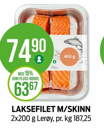 Kiwi Laksefilet m/skinn tilbud