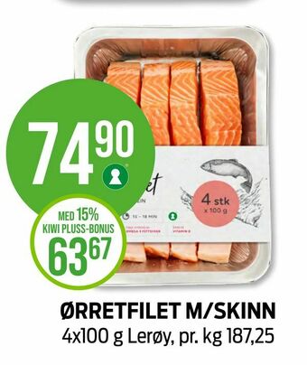 Kiwi Ørretfilet m/skinn tilbud
